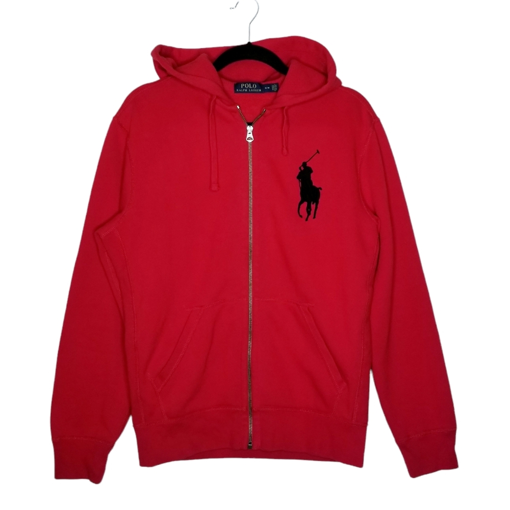 Polo Ralph Lauren Big Pony Full Zip Hoodie M Red
